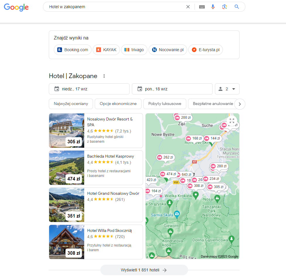 Google Ads dla lokalizacji Zakopane